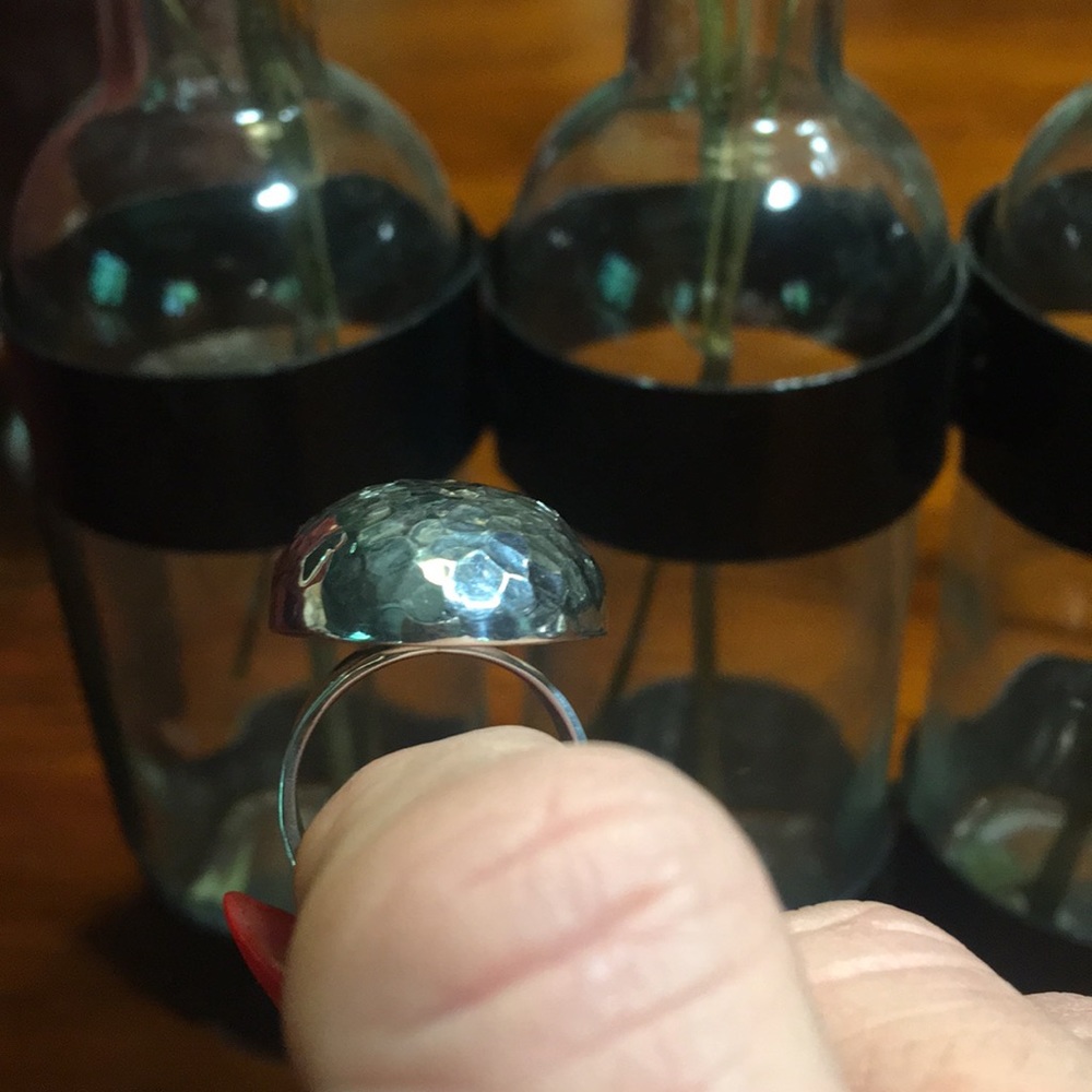 Sterling Silver Hammered Ring - image 6